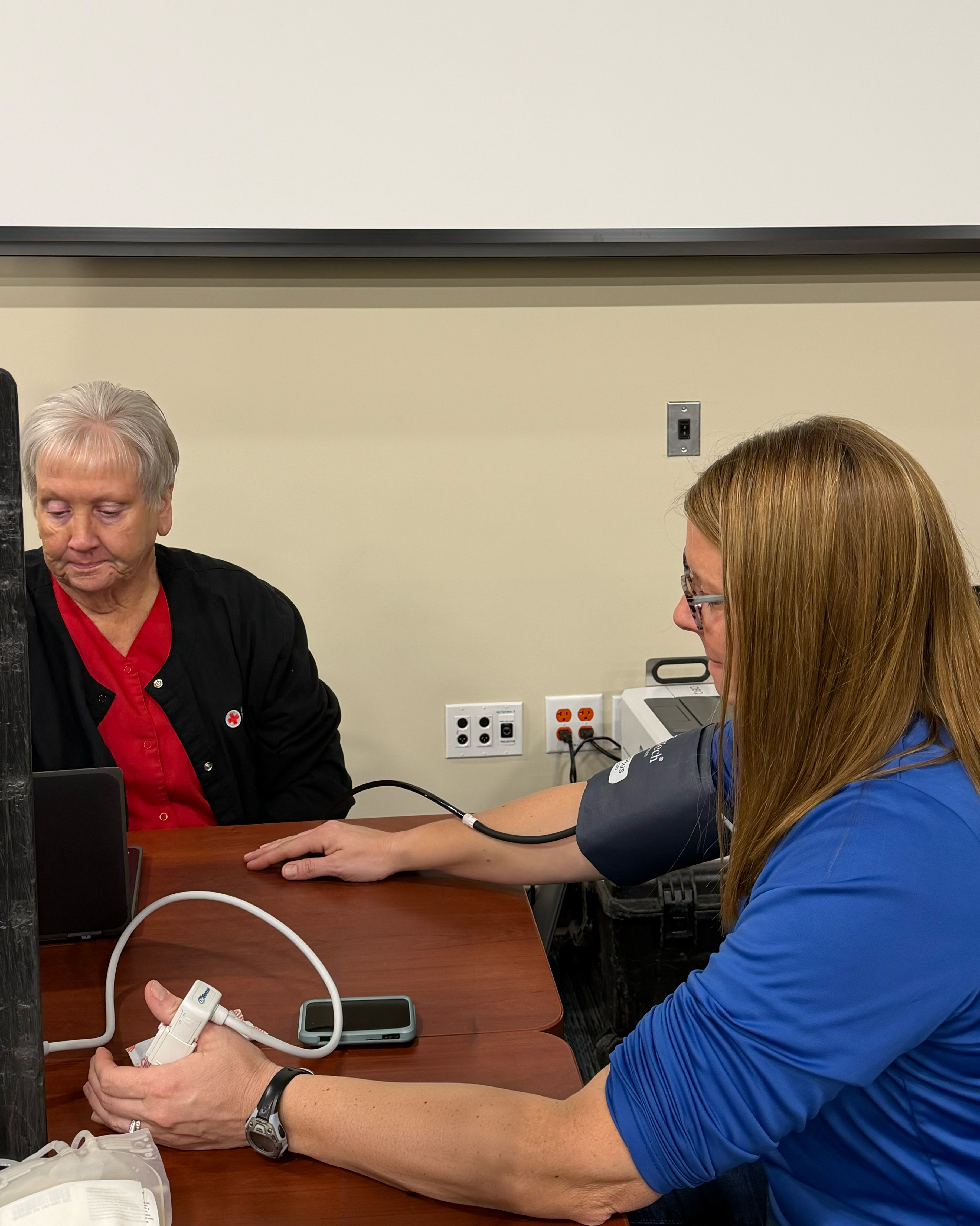 Checking blood pressure